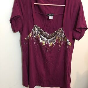 Venus built in shrug sequin top! Soft comfy